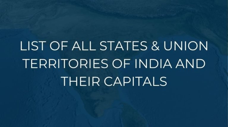 List Of All States Union Territories Of India And Their Capitals